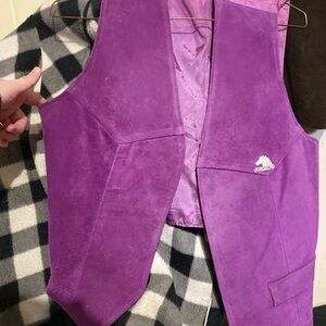 Vintage Purple Jordache Suede Vest with Logo